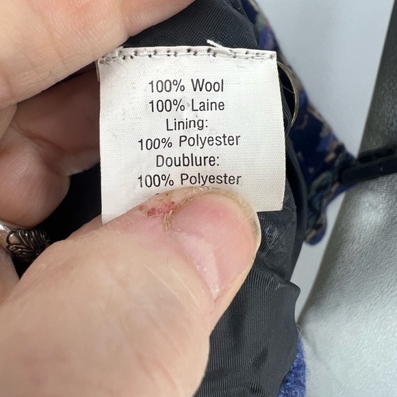 Icelandic design vintage wool, zip front lined sweater floral print jacket M - Picture 7 of 11